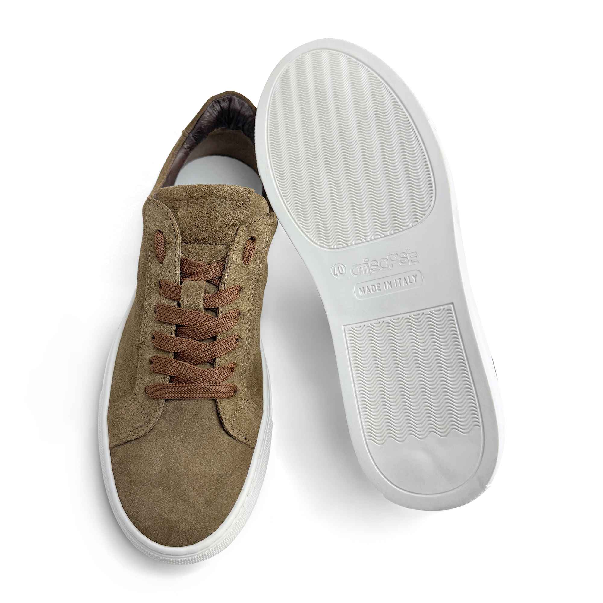 Sneakers taupe in camoscio