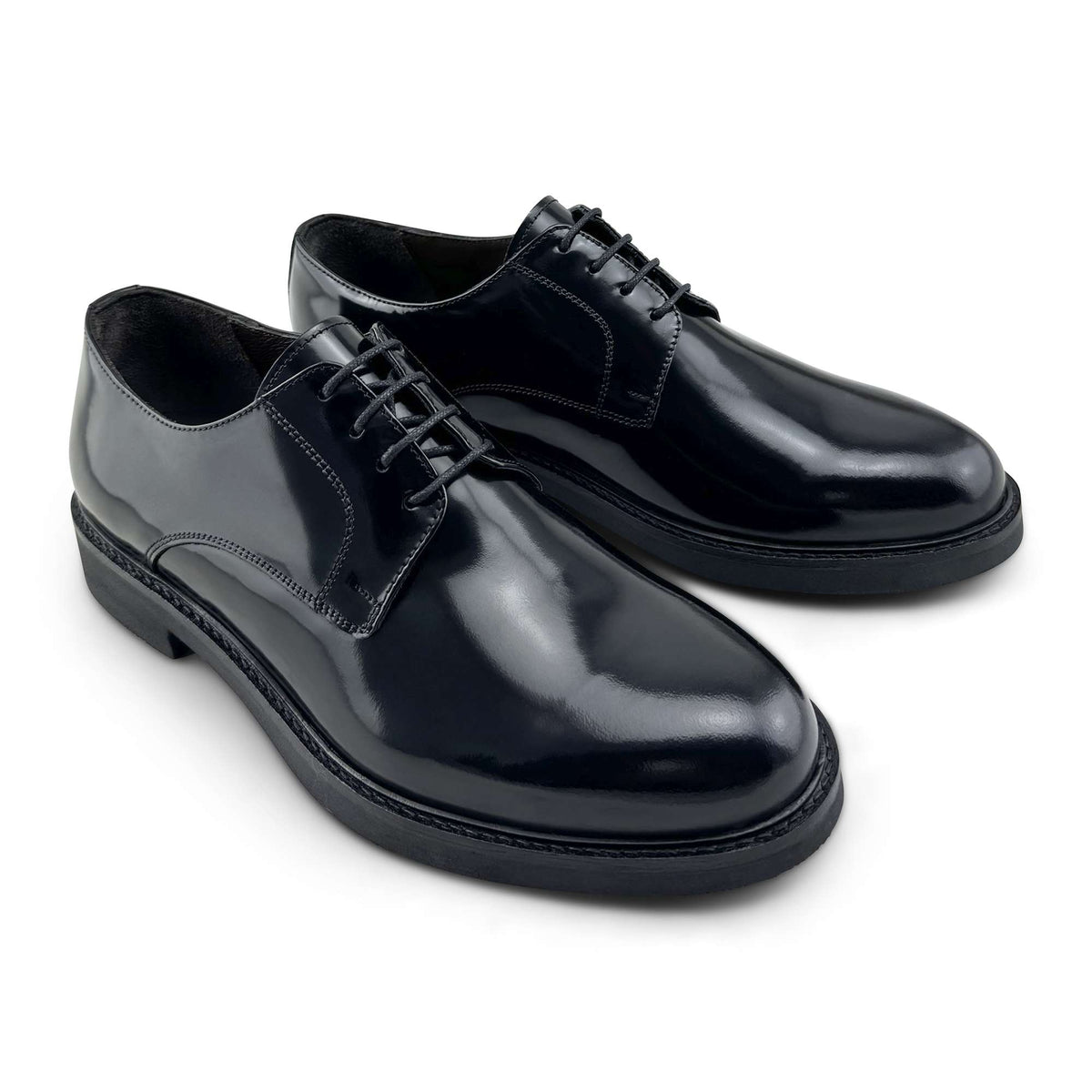 Derby nero in pelle spazzolata