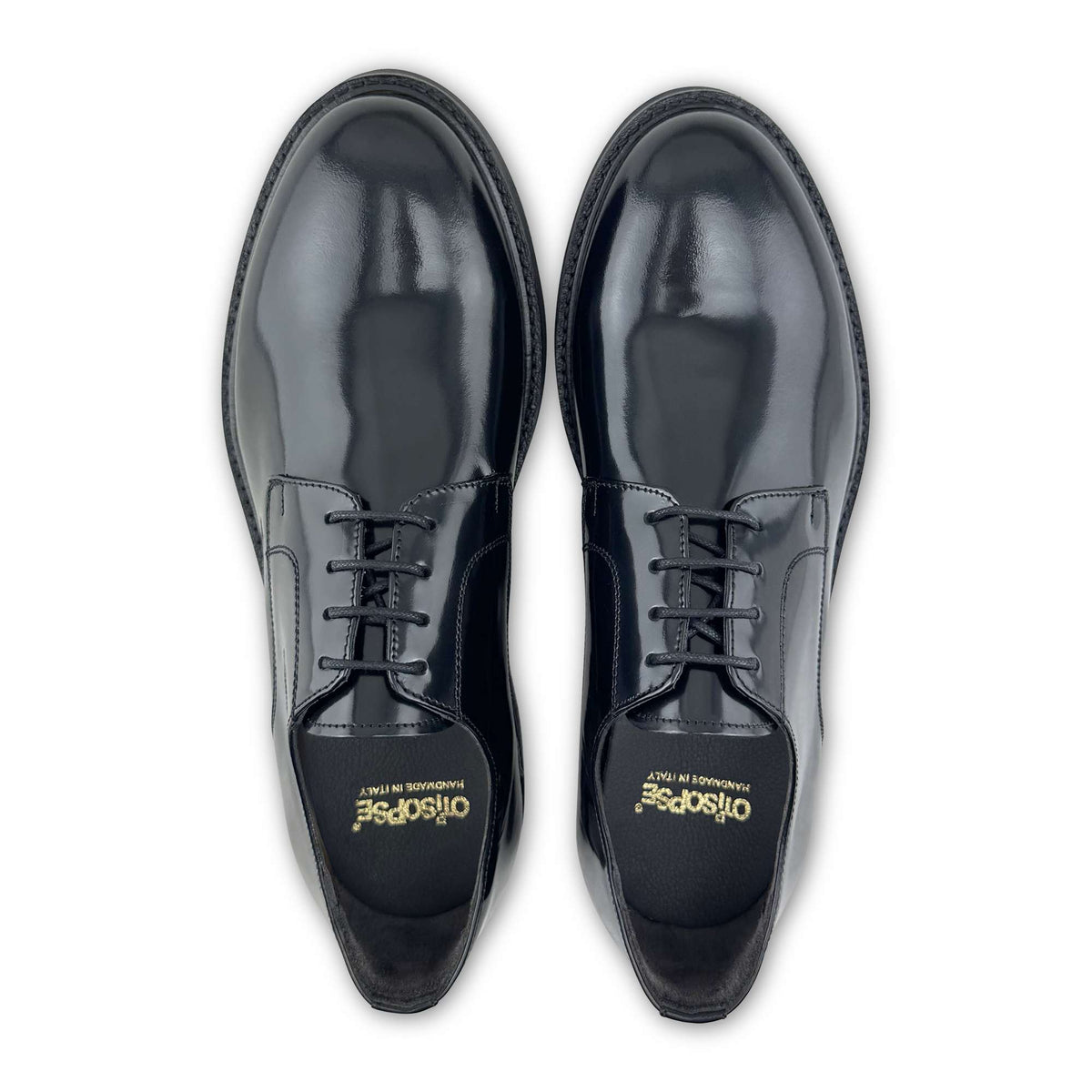 Derby nero in pelle spazzolata
