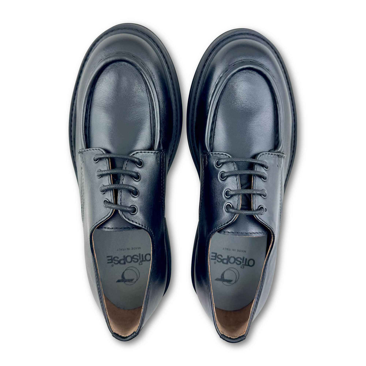 Derby nero in pelle