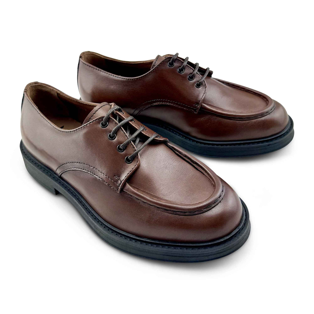 Derby cuoio in pelle