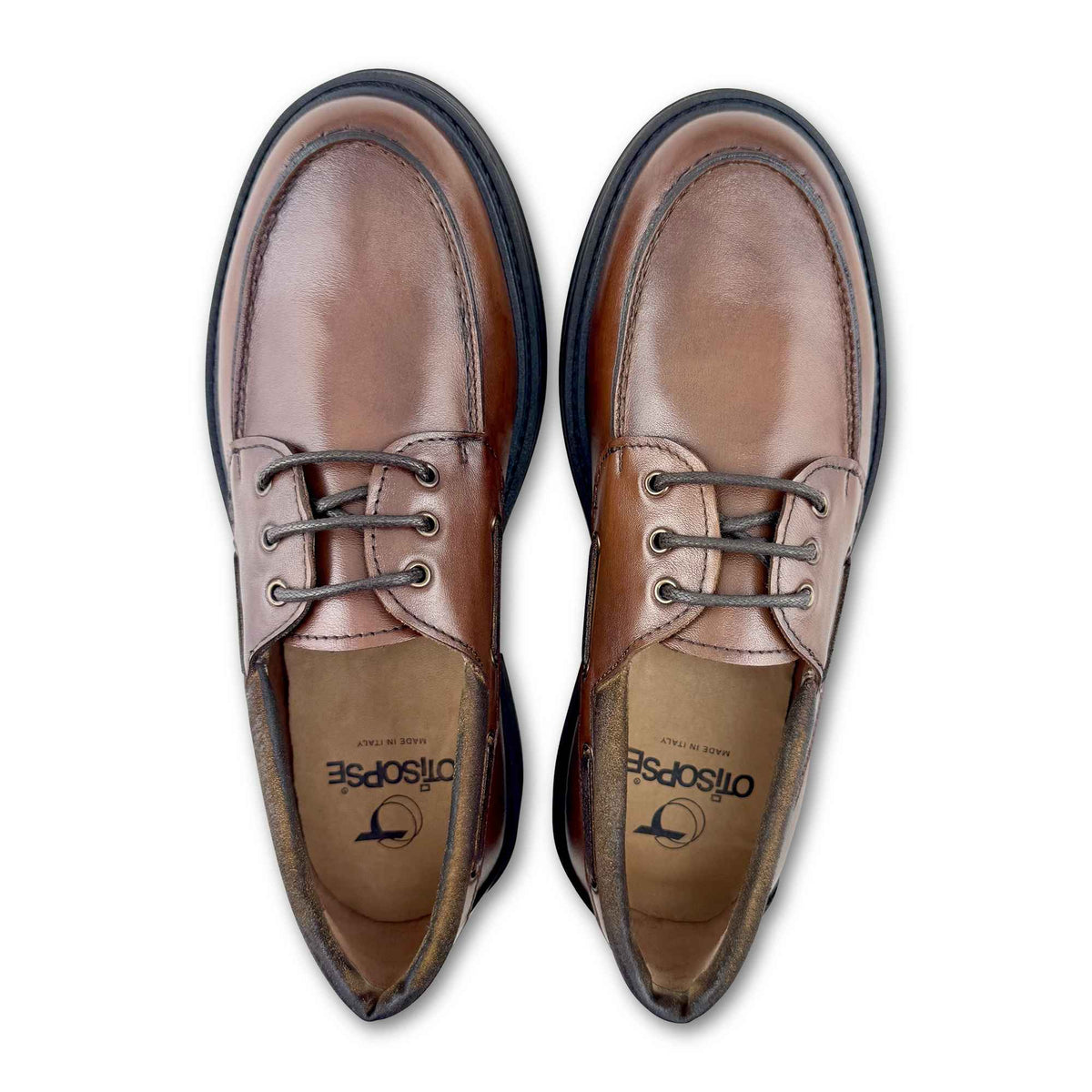 Derby cuoio in pelle