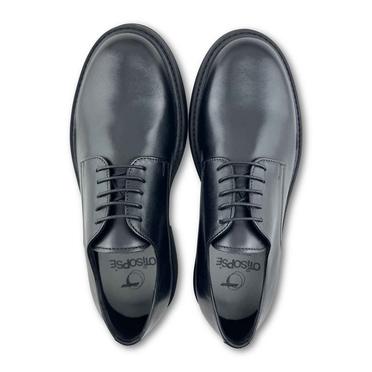 Derby nero in pelle
