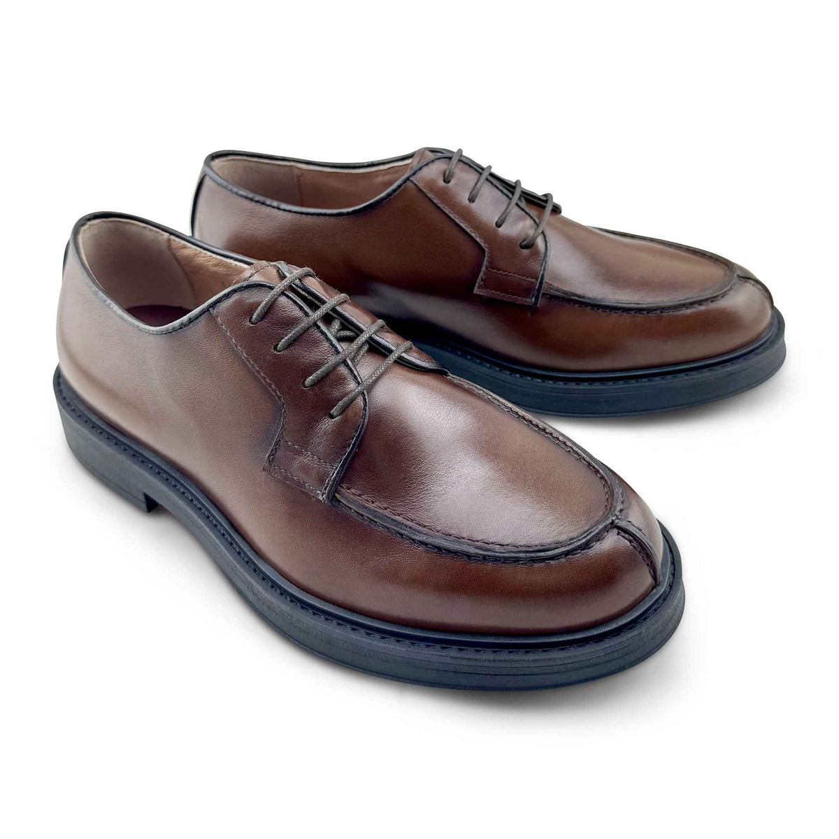 Derby cuoio in pelle