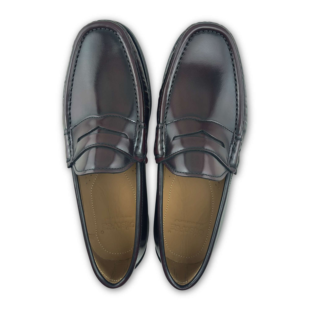Mocassino in pelle abrasivato bordeaux