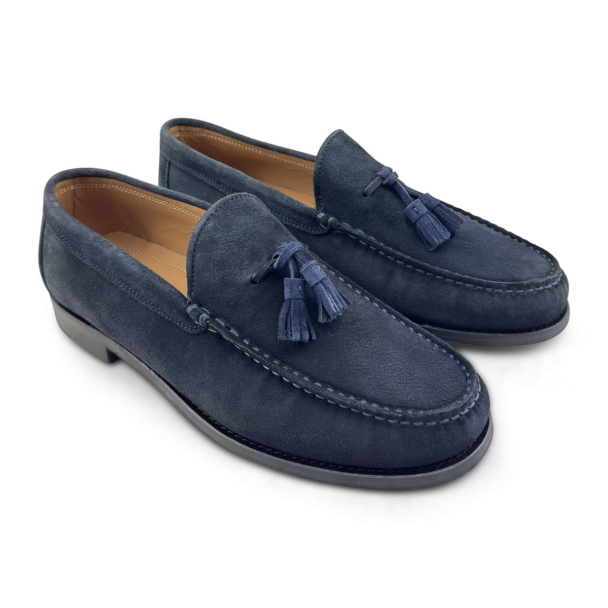 Mocassini camoscio blu