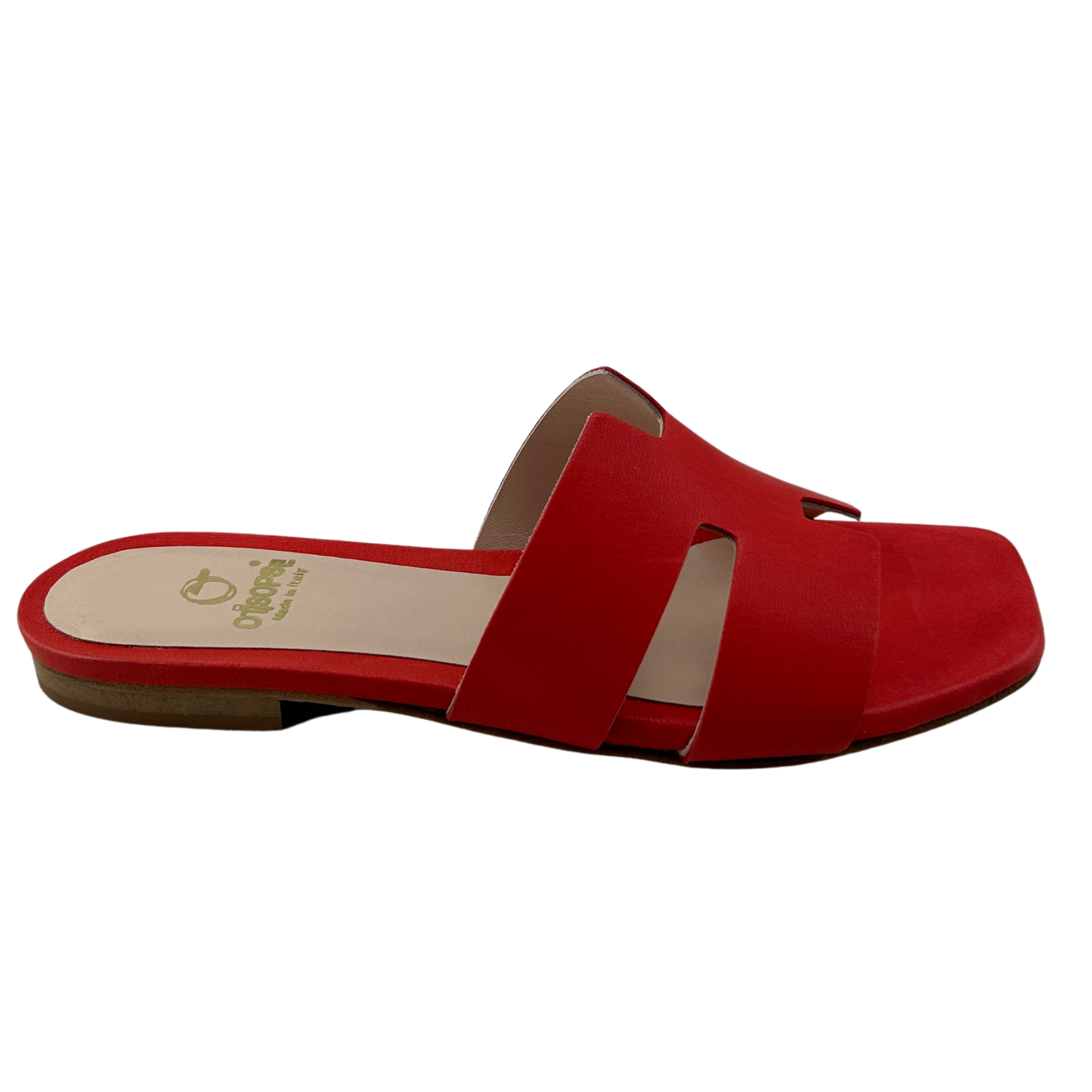 Ciabatta corallo in pelle tacco 10
