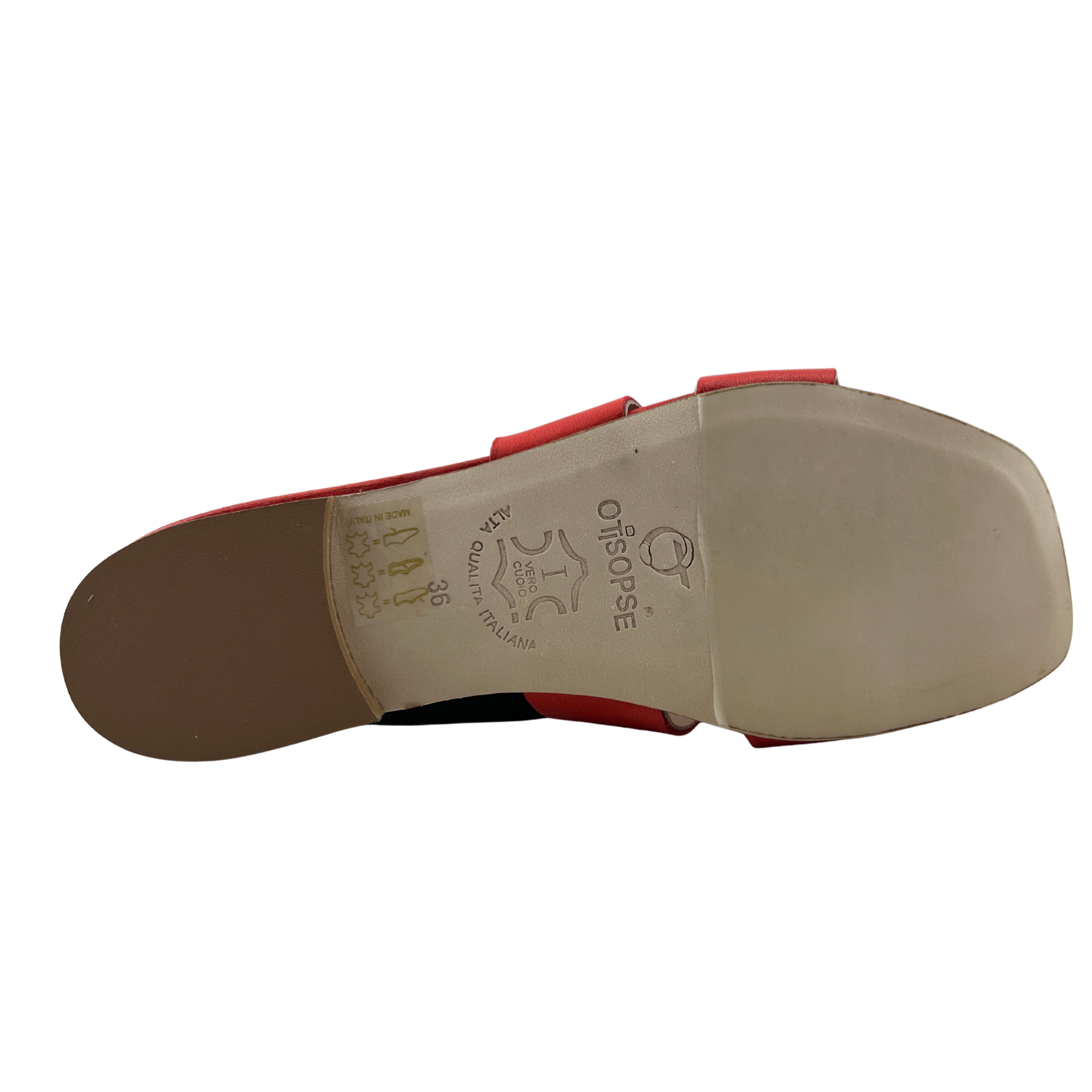 Ciabatta corallo in pelle tacco 10
