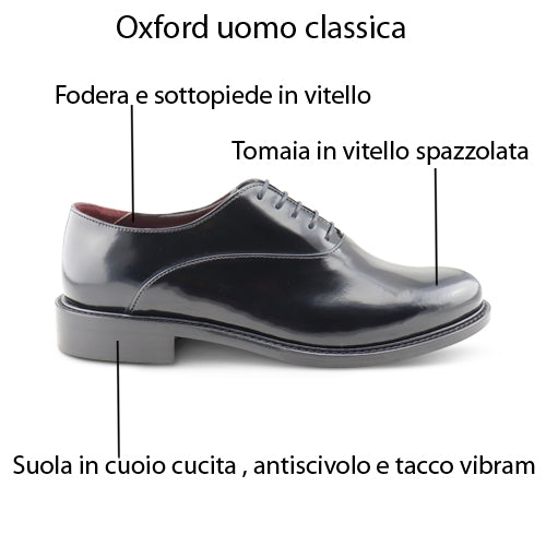 Black Oxford shoes in polished leather