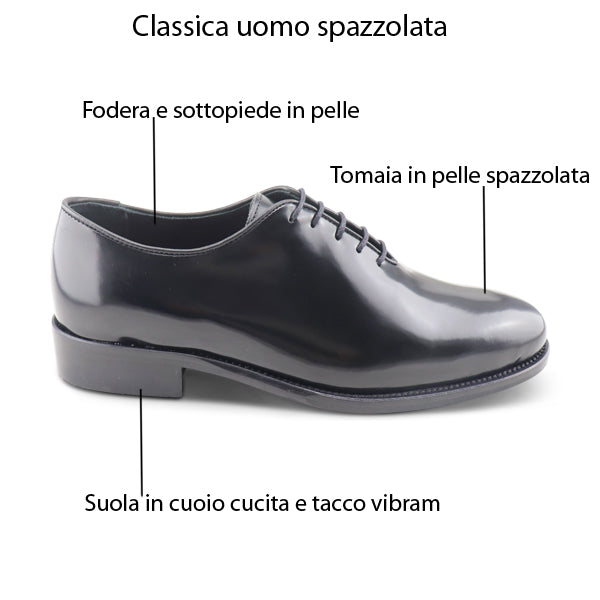 Black polished leather Oxford shoes