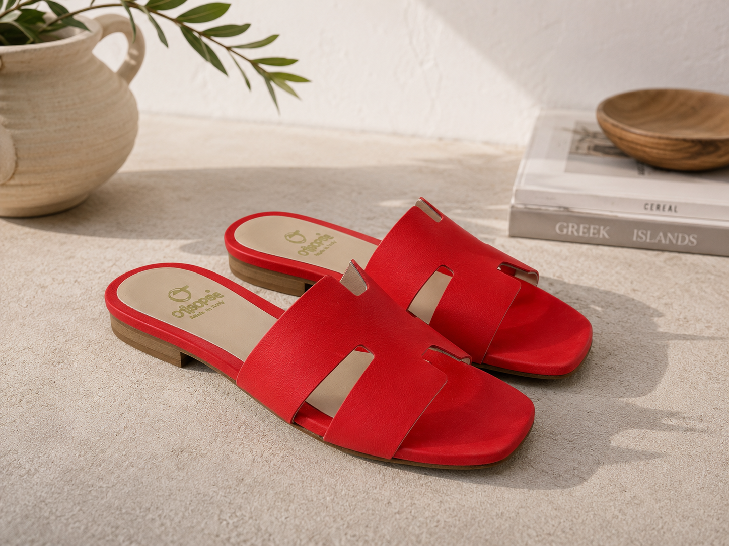 Ciabatta corallo in pelle tacco 10