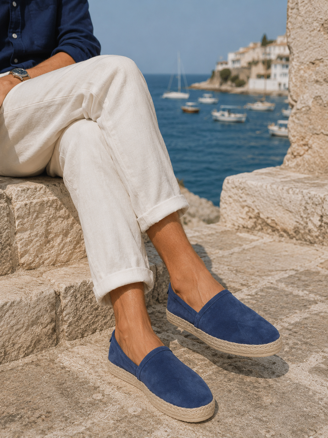Espadrillas jeans in camoscio