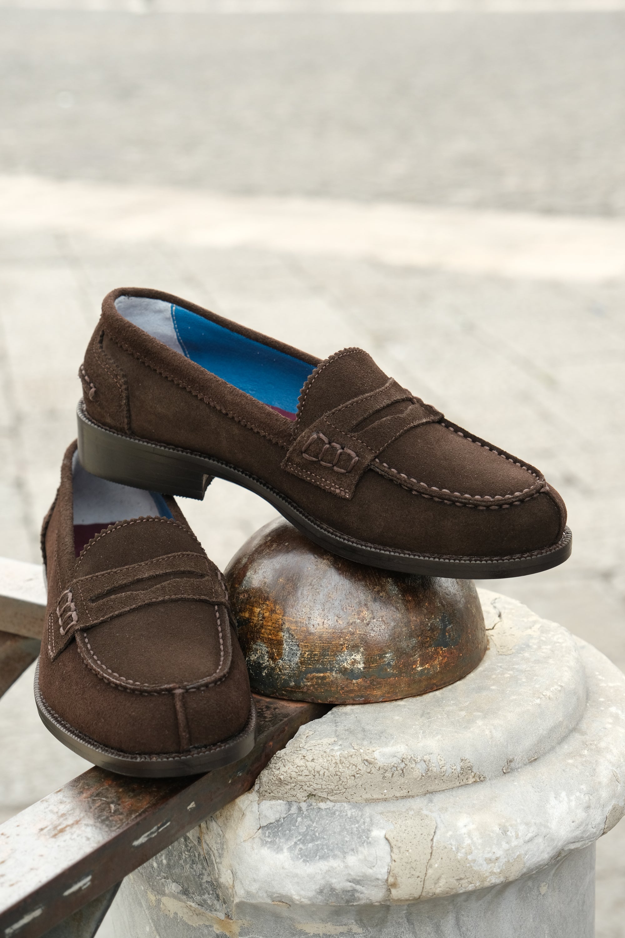 Mocassini testa di moro in camoscio