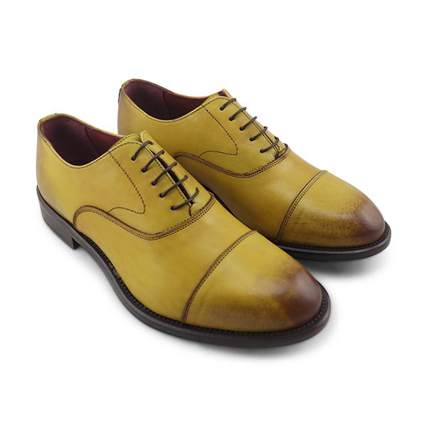 Lemon calfskin Oxfords shoes