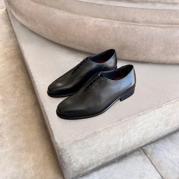 Schwarze Herren-Oxford-Schuhe aus Leder