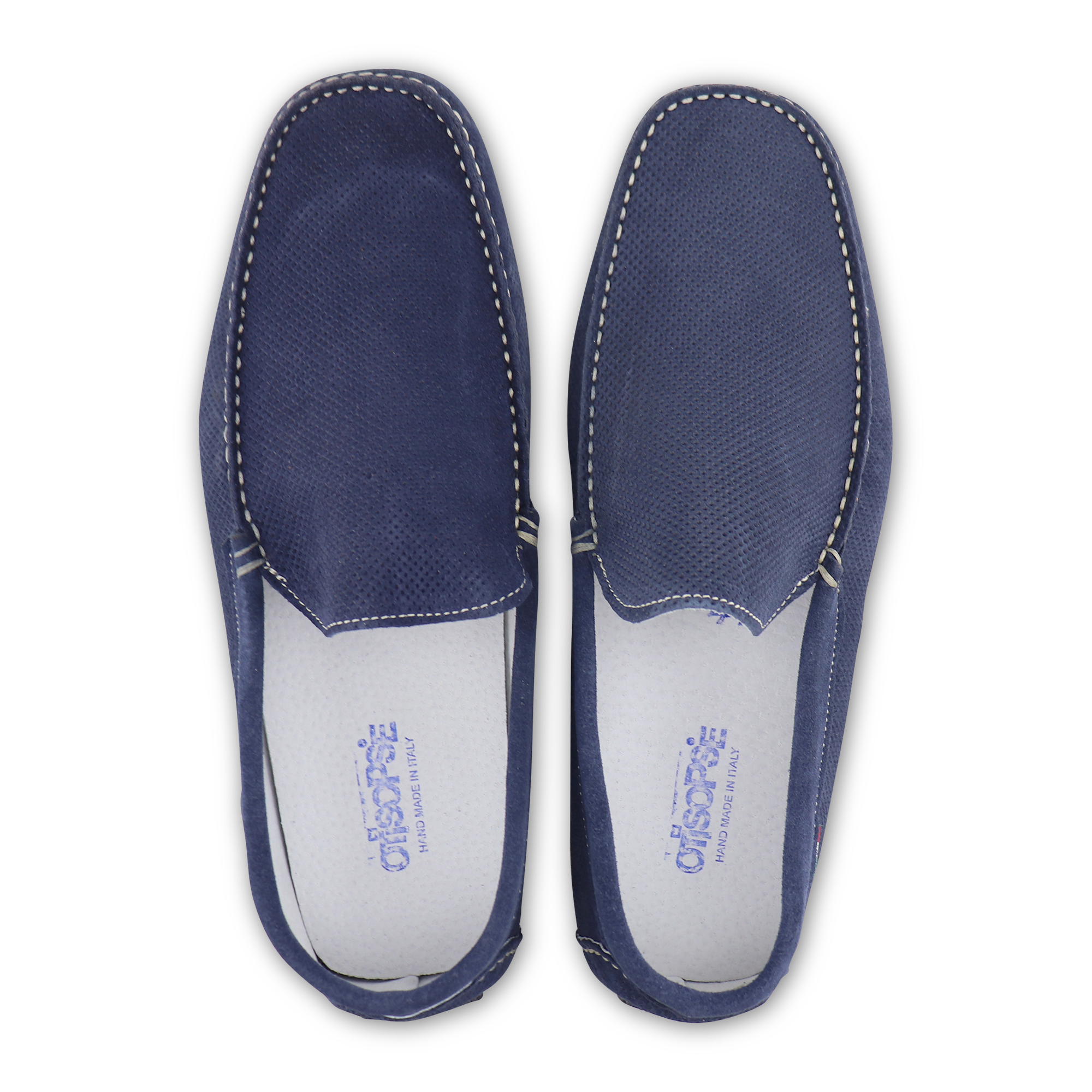 Driver in camoscio forato blu