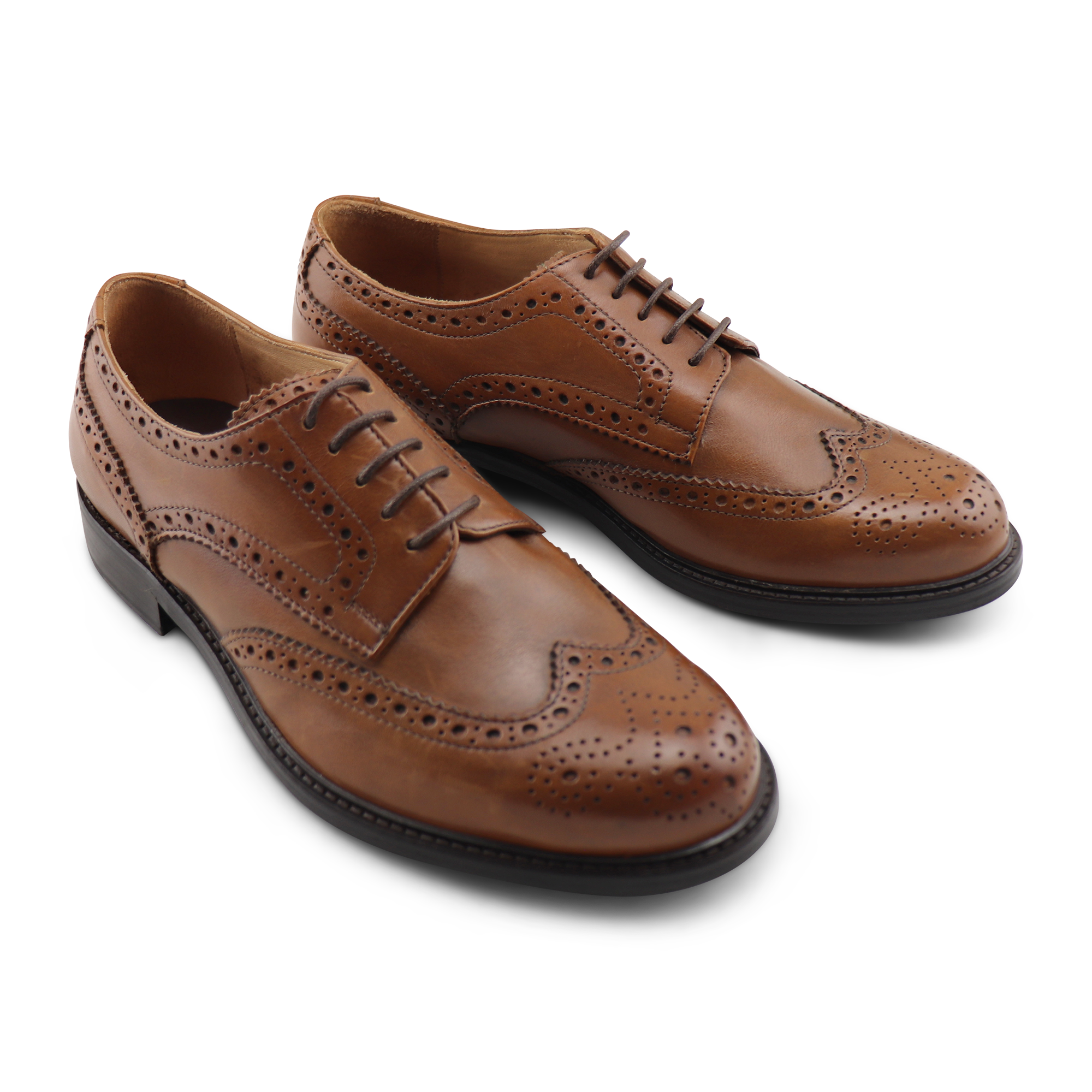 Derby in pelle color cuoio