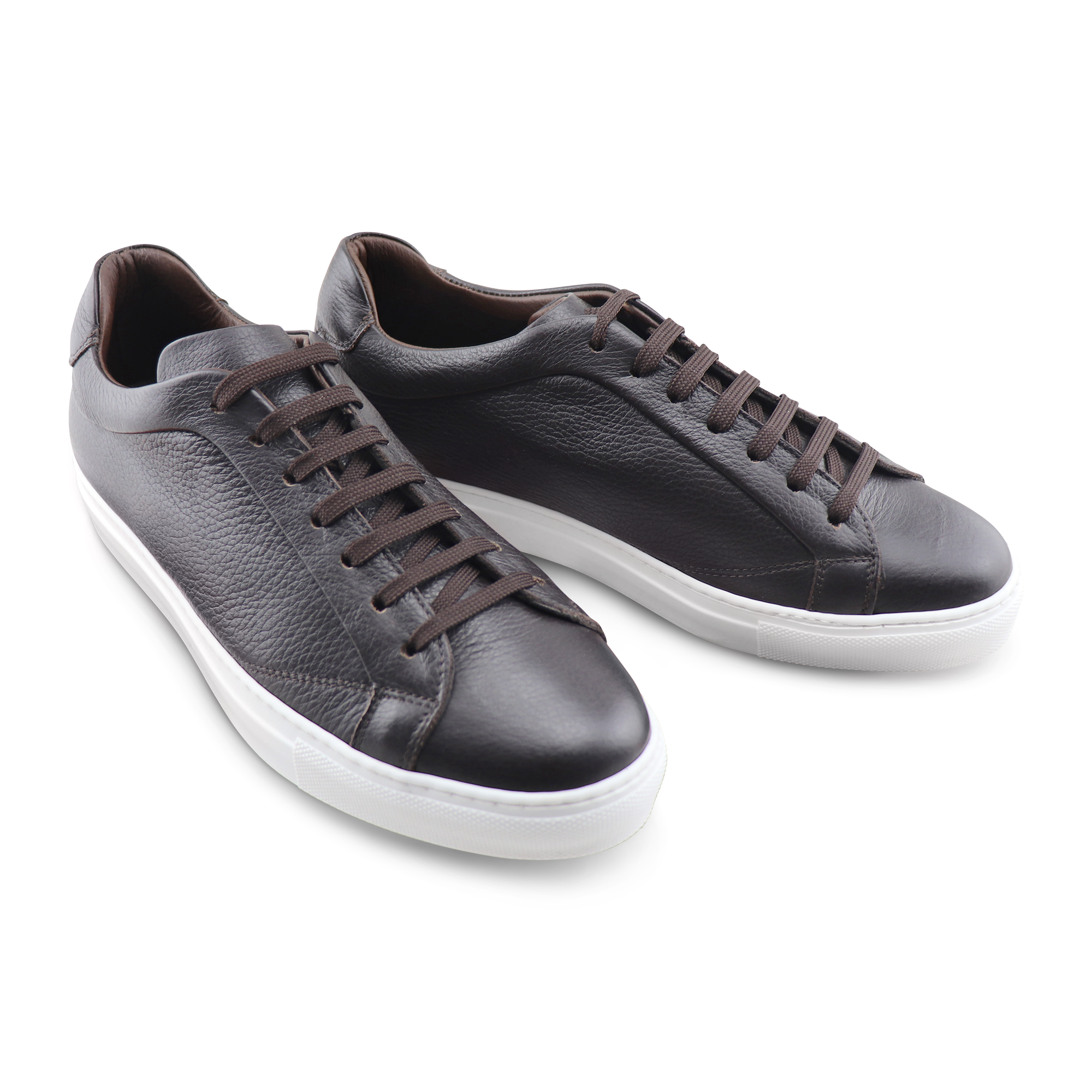 Sneakers in pelle martellata moro