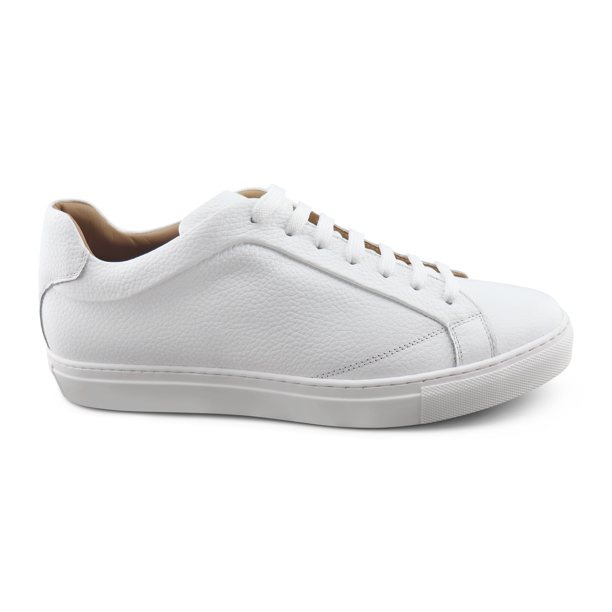 Sneaker bianche in pelle bottalata
