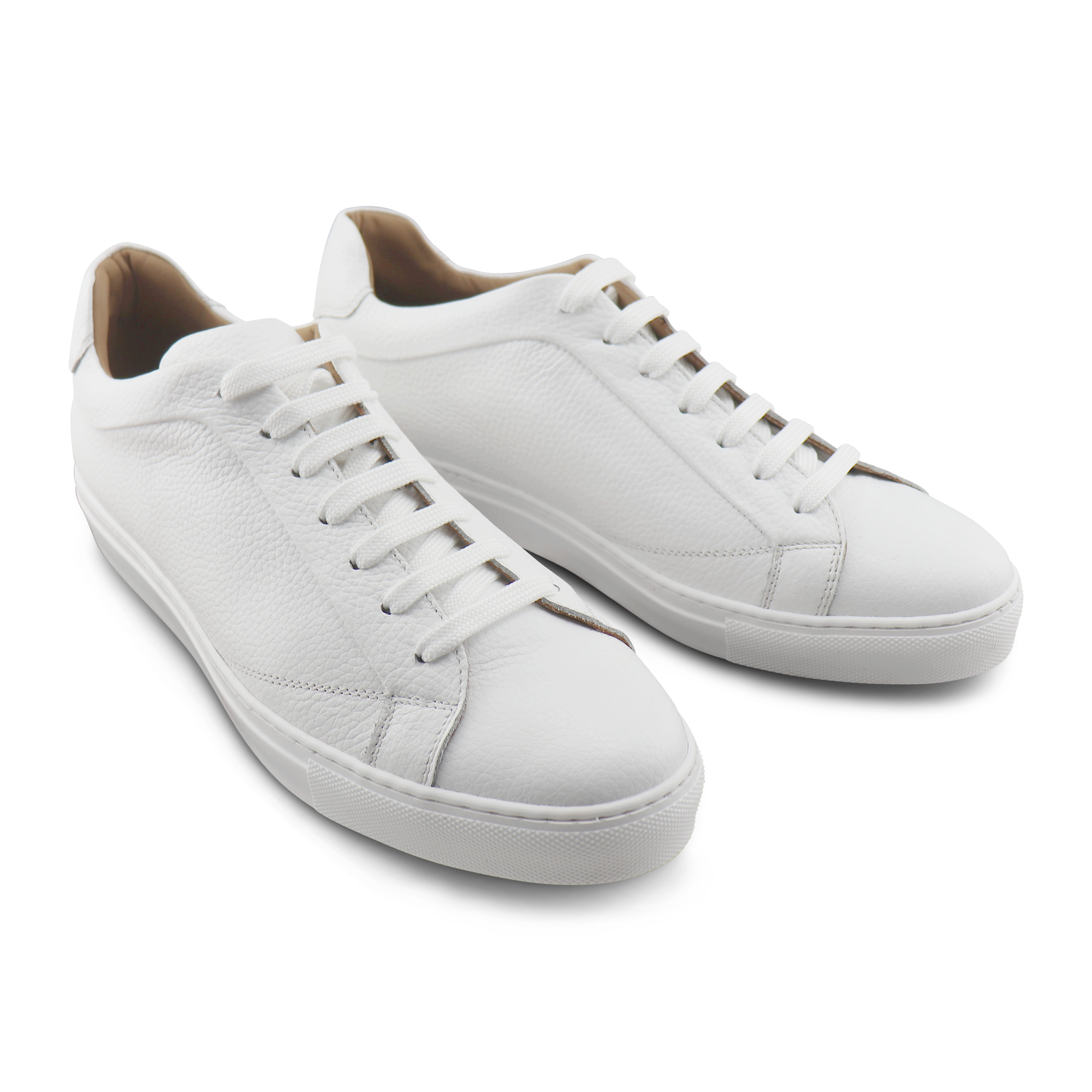 Sneaker bianche in pelle bottalata