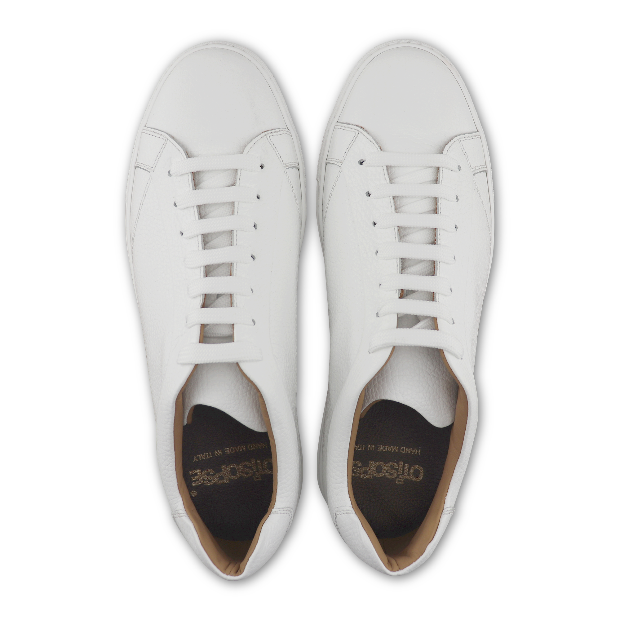 Sneaker bianche in pelle bottalata