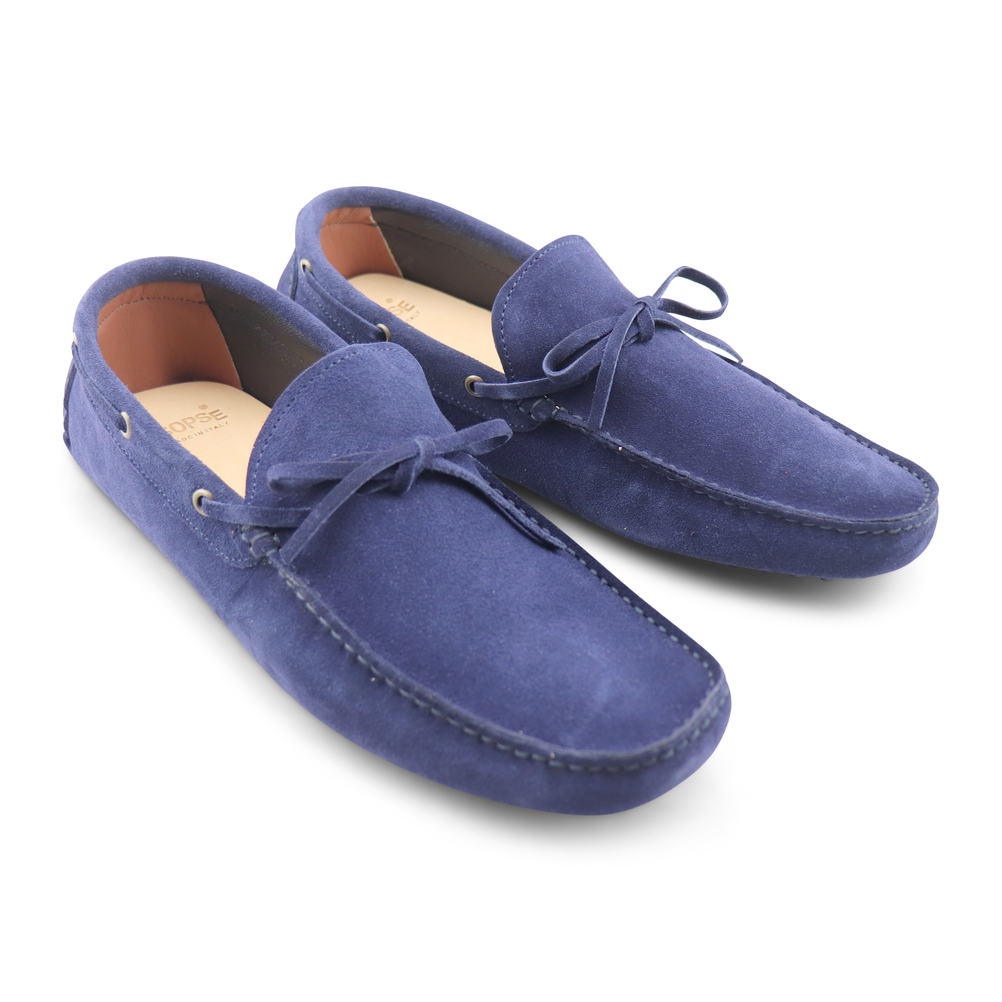 Gommini in camoscio blu