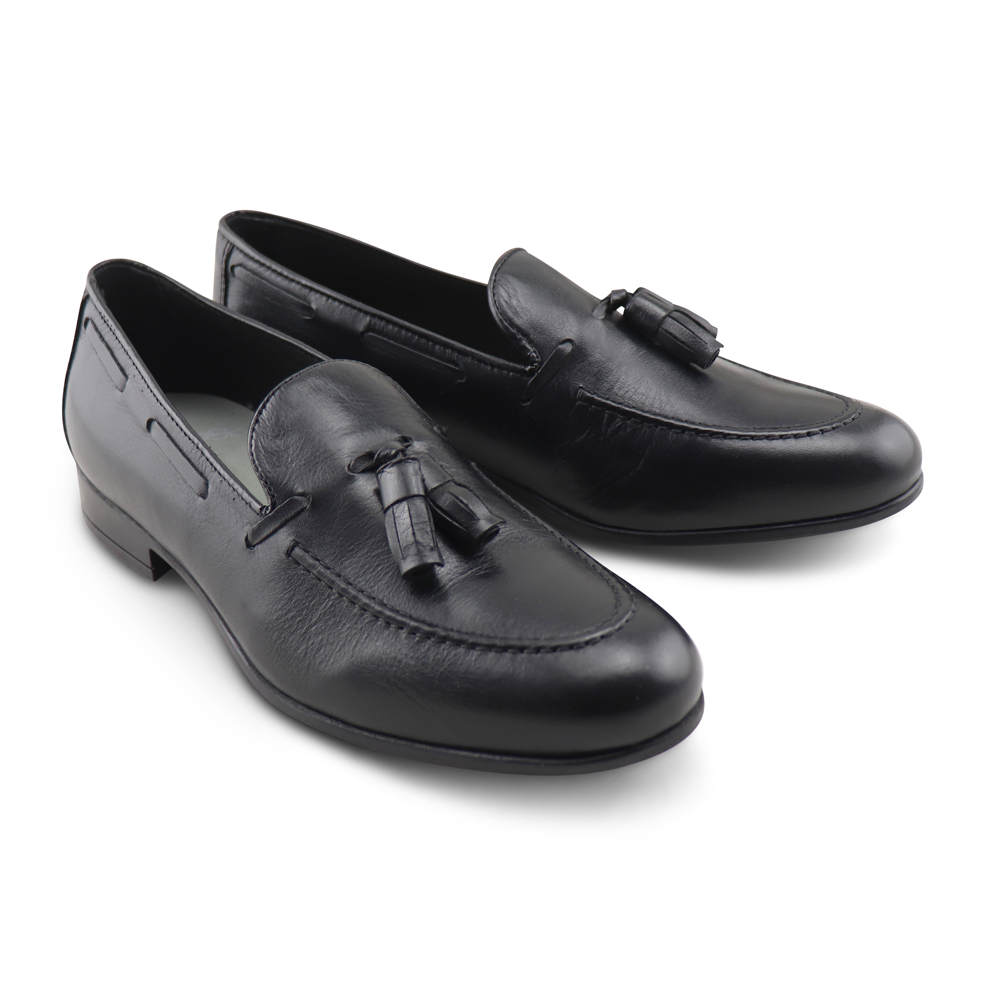 Mocassini tassel in pelle soft nero