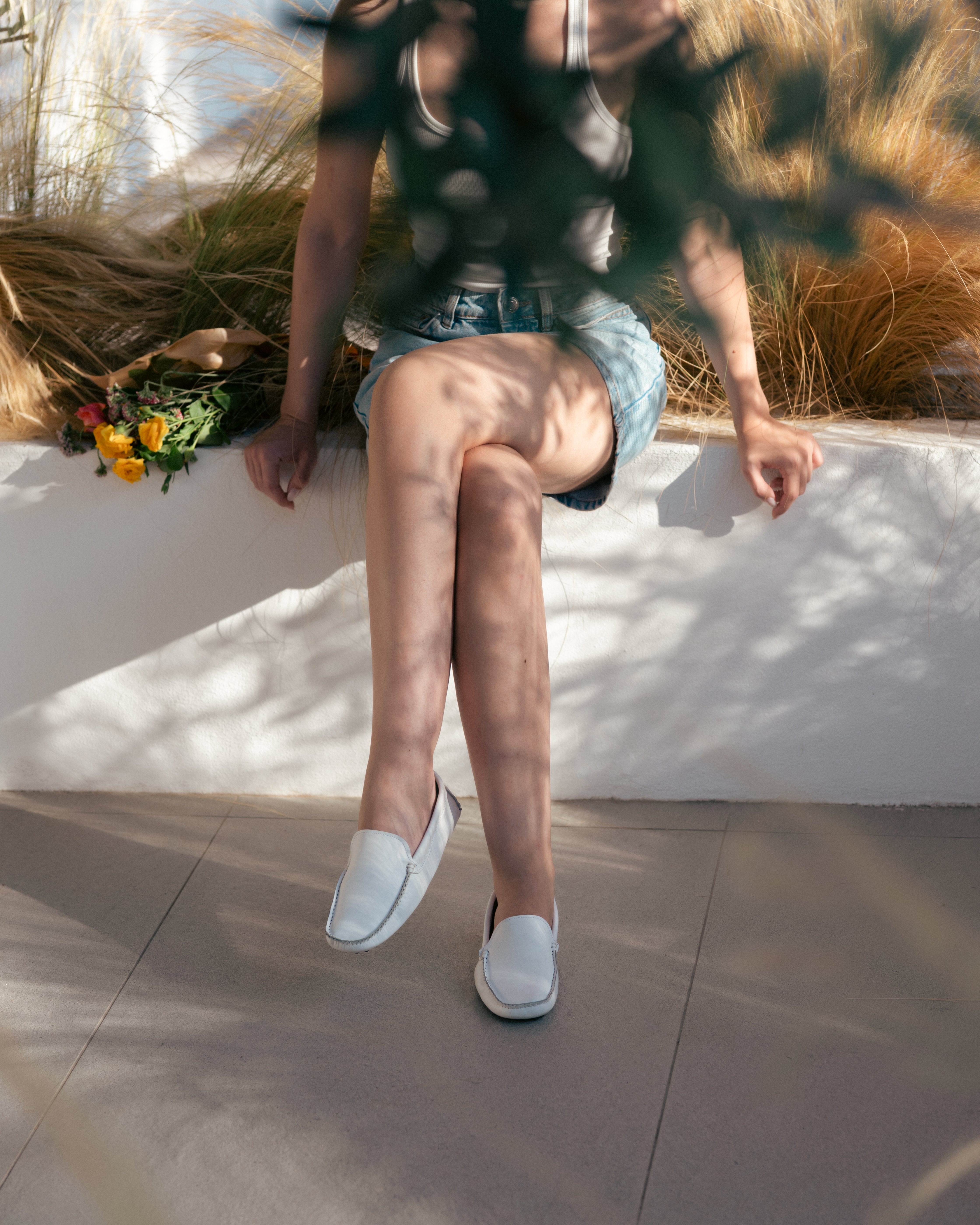 Mocassini bianchi in pelle