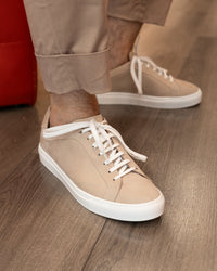 Sneakers ghiaccio in nabuk