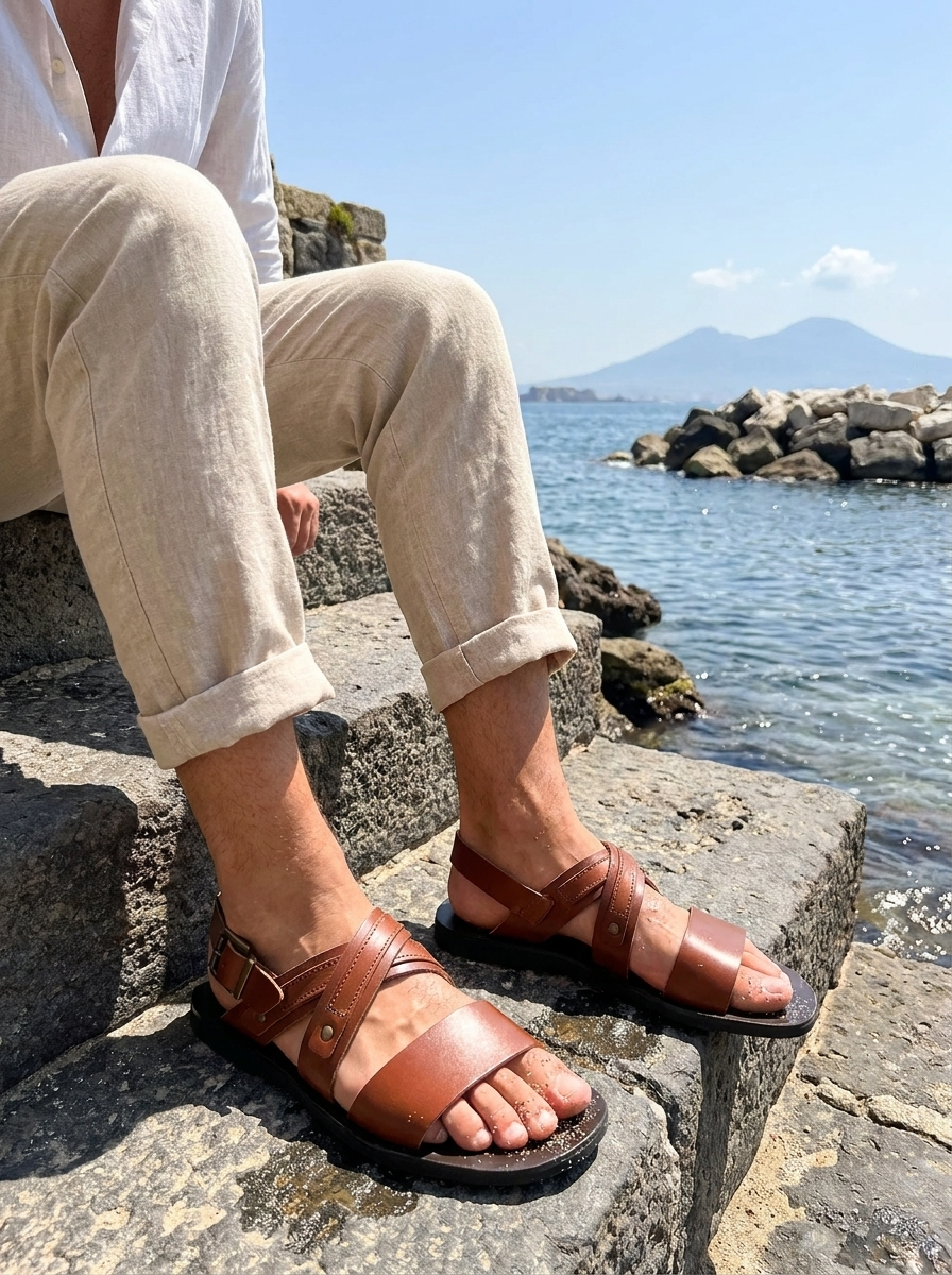 Sandali cuoio in pelle