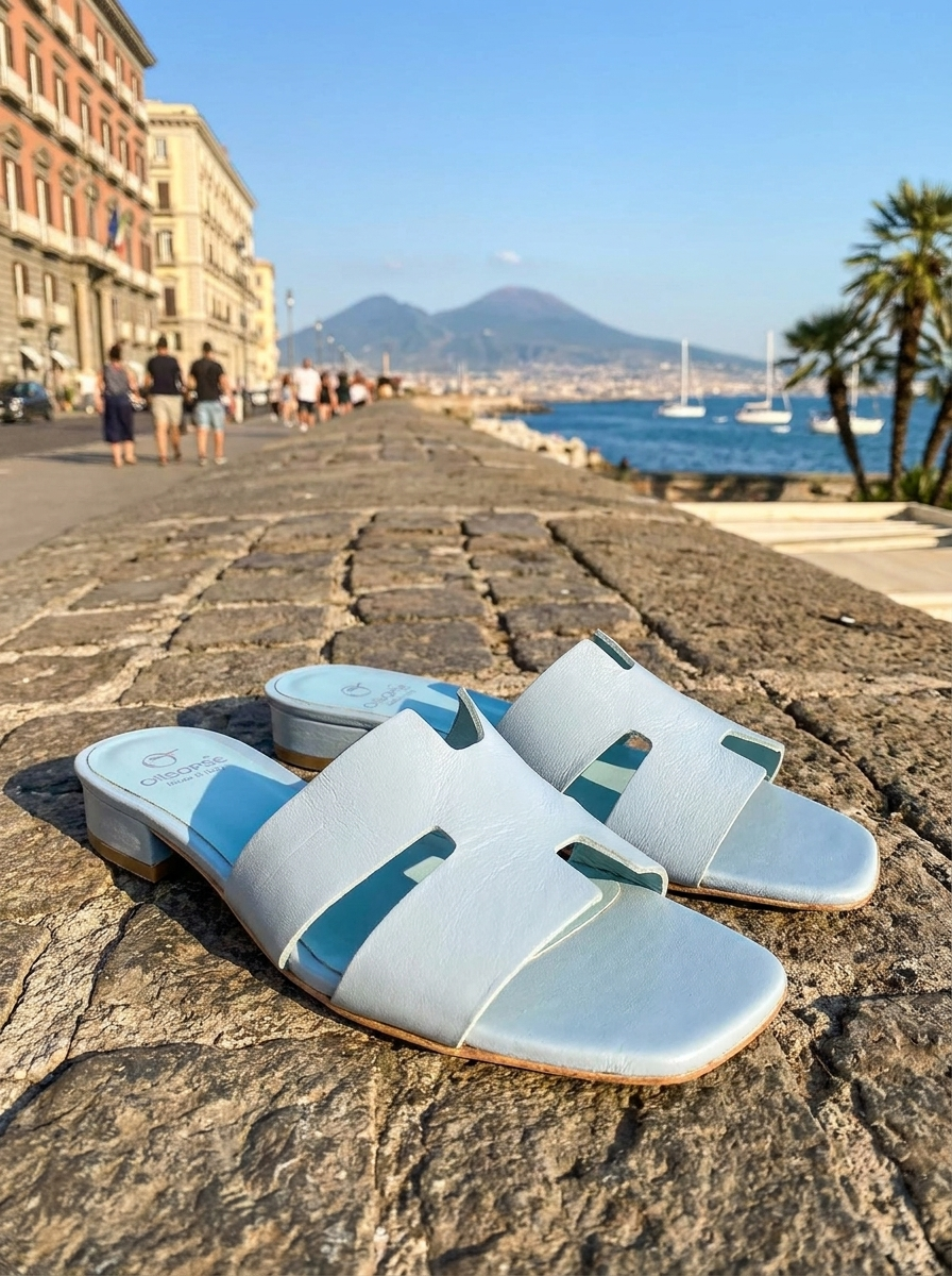 Ciabatta cielo in pelle tacco 20