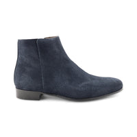 Blue suede ankle boots