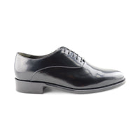 Black distressed leather brogues