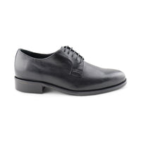 Black leather derby shoes