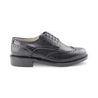 Black leather derby shoes