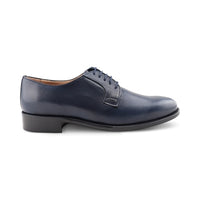 Blue leather derby