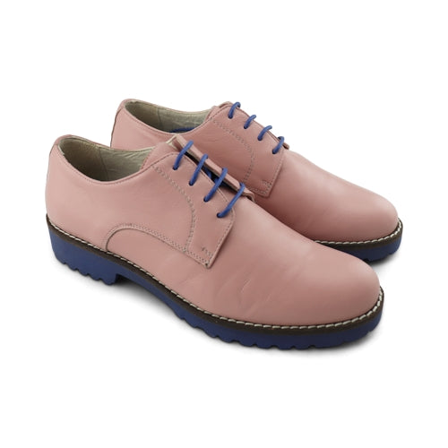scarpe derby in pelle rosa