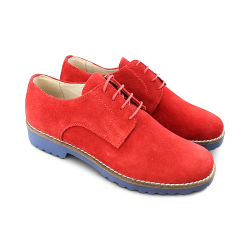 scarpe derby in camoscio rosso