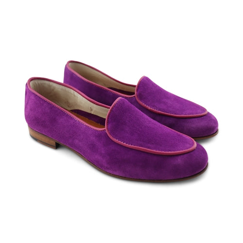 slippers in camoscio viola