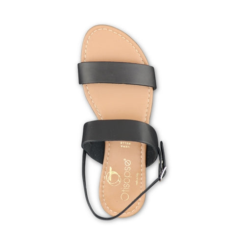 Sandali neri con due fasce e cinturino