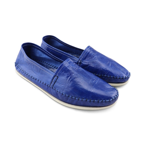 Espadrillas in pelle blu cobalto