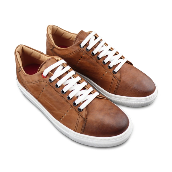 Sneakers in pelle color cuoio