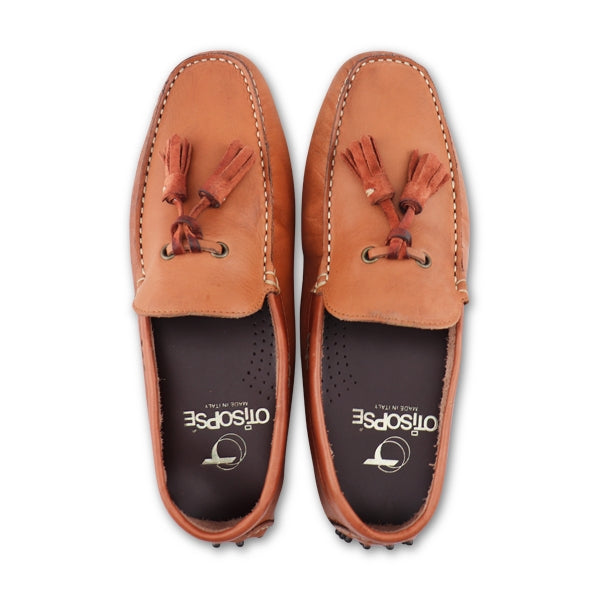 Mocassini con nappine in pelle