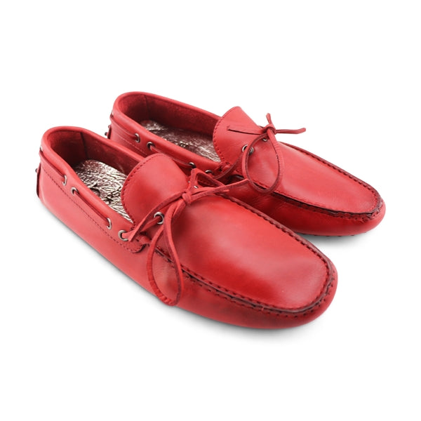 Mocassini rossi in nabuk