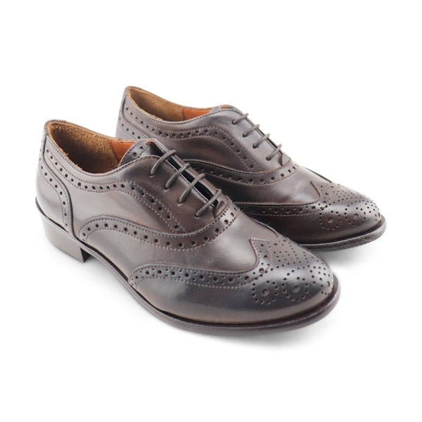 Scarpe Oxford Donna In Vera Pelle - Made In Italy Con Suola In Gomma - Foto 6