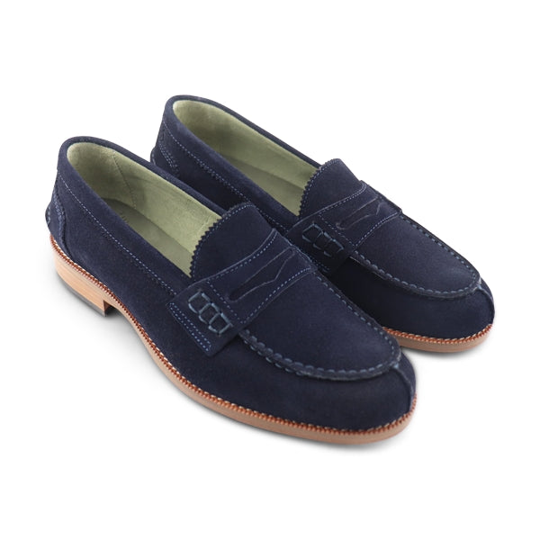 Mocassini indaco in camoscio