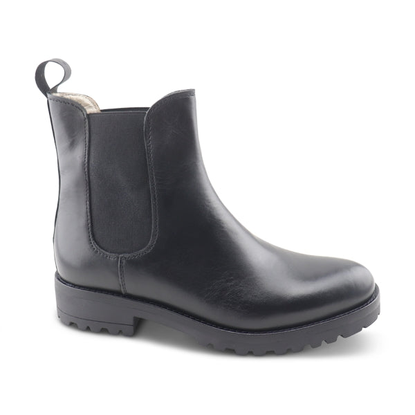 Frau Stivaletti Donna 84L1 Verona, Nero, In Pelle Con Zip Posteriore E Suola TR, Made In Italy