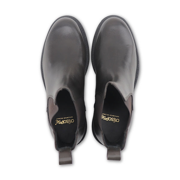 Dark brown leather ankle boots