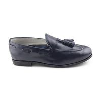 Slippers in pelle blu