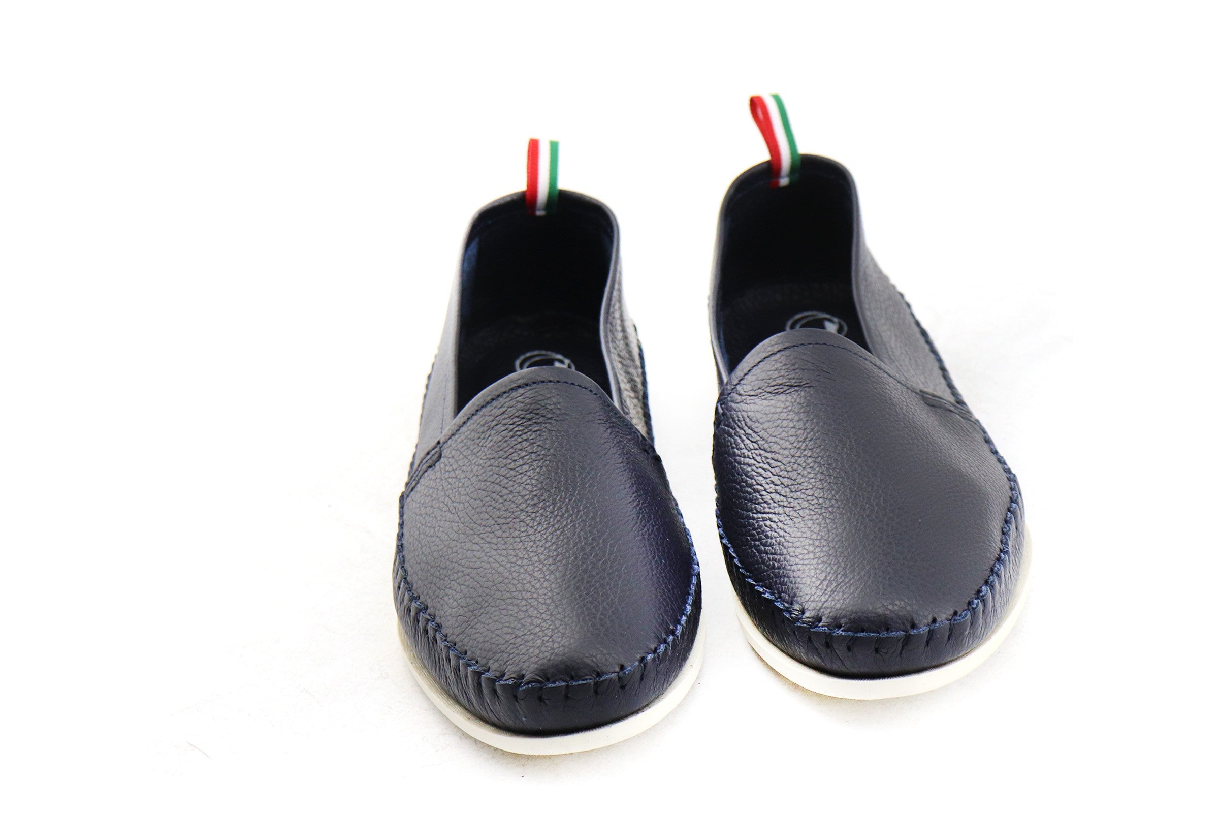 Espadrillas blu in pelle bottalata
